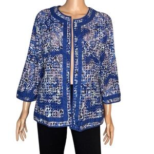 Chico's blue open cardigan jacket size XL